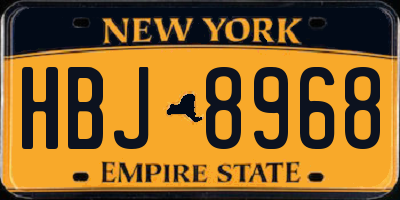 NY license plate HBJ8968