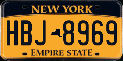 NY license plate HBJ8969