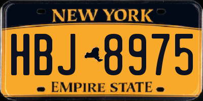 NY license plate HBJ8975