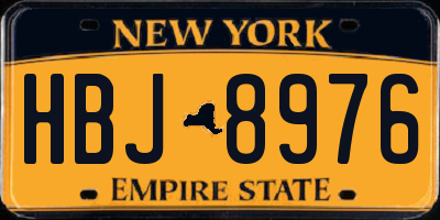 NY license plate HBJ8976