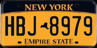 NY license plate HBJ8979