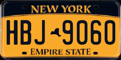 NY license plate HBJ9060