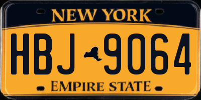 NY license plate HBJ9064