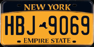 NY license plate HBJ9069
