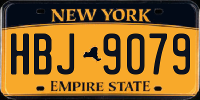 NY license plate HBJ9079