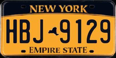 NY license plate HBJ9129