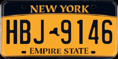 NY license plate HBJ9146
