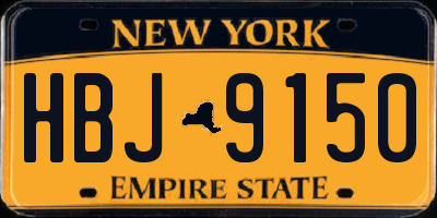 NY license plate HBJ9150