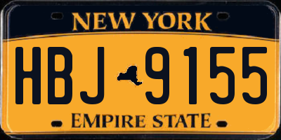 NY license plate HBJ9155