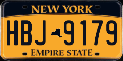 NY license plate HBJ9179