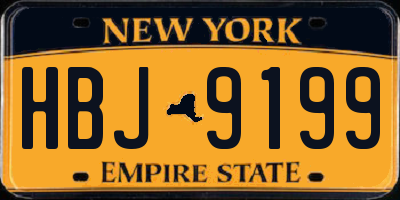 NY license plate HBJ9199