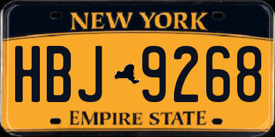 NY license plate HBJ9268