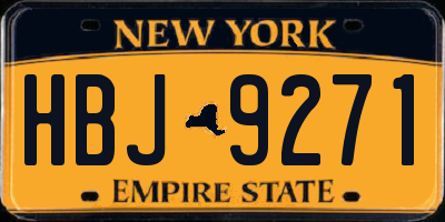 NY license plate HBJ9271