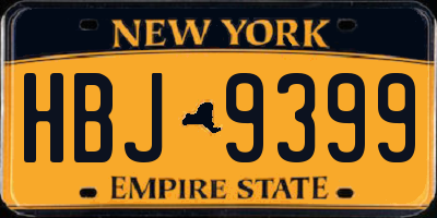 NY license plate HBJ9399