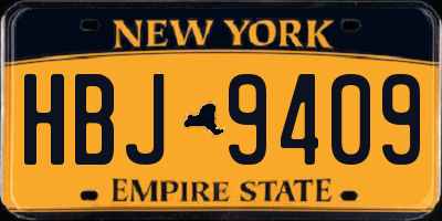 NY license plate HBJ9409