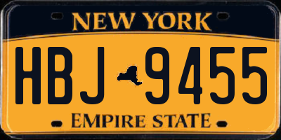 NY license plate HBJ9455