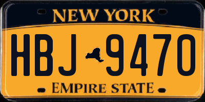 NY license plate HBJ9470