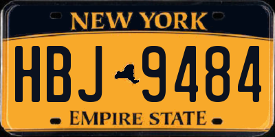 NY license plate HBJ9484