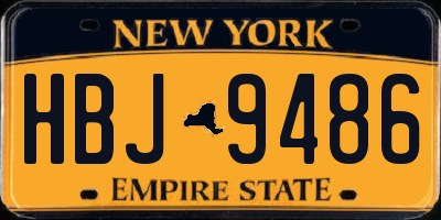 NY license plate HBJ9486