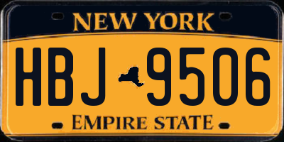 NY license plate HBJ9506