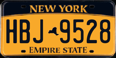 NY license plate HBJ9528