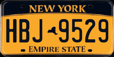 NY license plate HBJ9529