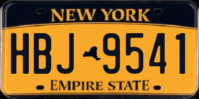 NY license plate HBJ9541