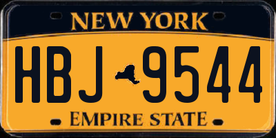 NY license plate HBJ9544