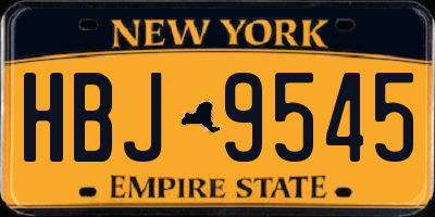 NY license plate HBJ9545