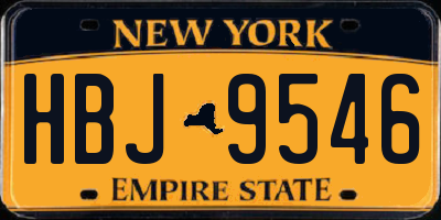 NY license plate HBJ9546