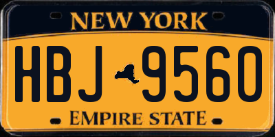 NY license plate HBJ9560