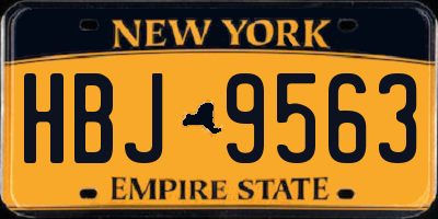 NY license plate HBJ9563