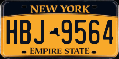NY license plate HBJ9564