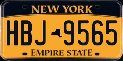 NY license plate HBJ9565