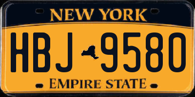 NY license plate HBJ9580