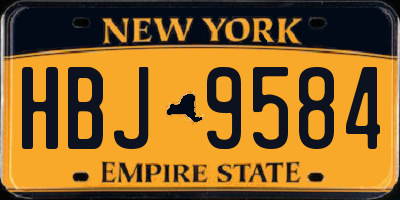 NY license plate HBJ9584