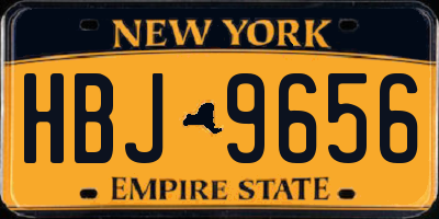 NY license plate HBJ9656