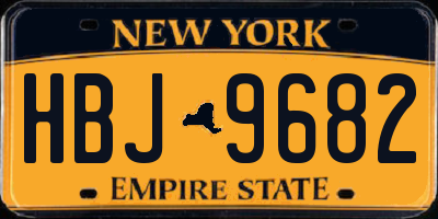 NY license plate HBJ9682
