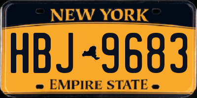 NY license plate HBJ9683