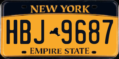 NY license plate HBJ9687