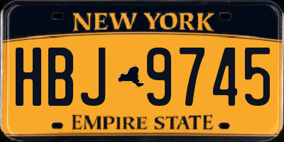 NY license plate HBJ9745