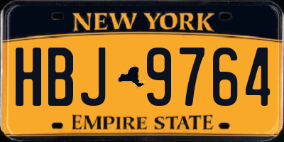 NY license plate HBJ9764