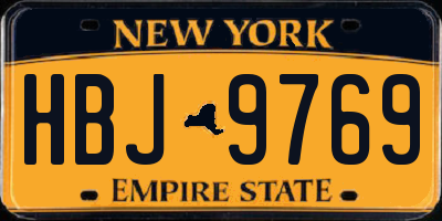 NY license plate HBJ9769
