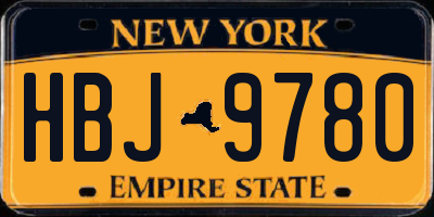 NY license plate HBJ9780
