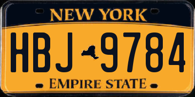 NY license plate HBJ9784