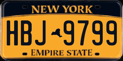 NY license plate HBJ9799