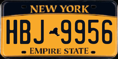 NY license plate HBJ9956