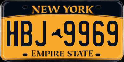 NY license plate HBJ9969