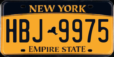 NY license plate HBJ9975