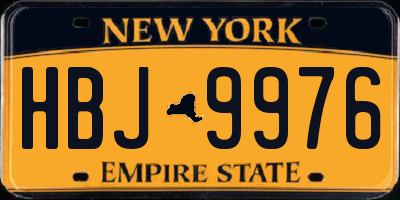 NY license plate HBJ9976